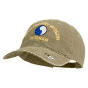 U.S. Army 29th Infantry Division Embroidered Washed Solid Pigment Dyed Cotton Twill Brass Buckle Cap - Khaki OSFM