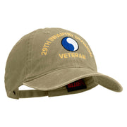 U.S. Army 29th Infantry Division Embroidered Washed Solid Pigment Dyed Cotton Twill Brass Buckle Cap - Khaki OSFM
