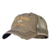 US Navy CPO Retired Embroidered Low Profile Cotton Mesh Cap