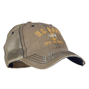 US Navy CPO Retired Embroidered Low Profile Cotton Mesh Cap