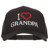 I Love Grandpa Embroidered Solid Cotton Mesh Pro Cap