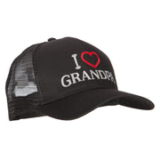 I Love Grandpa Embroidered Solid Cotton Mesh Pro Cap