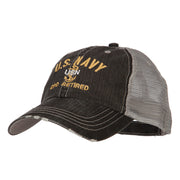 US Navy CPO Retired Embroidered Low Profile Cotton Mesh Cap