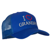 I Love Grandpa Embroidered Solid Cotton Mesh Pro Cap