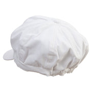 Mario Ghost Face Embroidered Cotton Elastic Newsboy Cap - White OSFM