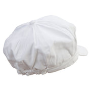 Mario Ghost Face Embroidered Cotton Elastic Newsboy Cap - White OSFM