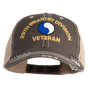 U.S. Army 29th Infantry Division Embroidered Low Profile Special Cotton Mesh Cap - Brown-Khaki OSFM