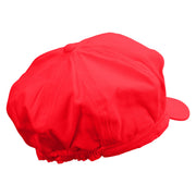 Mario Ghost Face Embroidered Cotton Elastic Newsboy Cap - Red OSFM