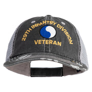 U.S. Army 29th Infantry Division Embroidered Low Profile Special Cotton Mesh Cap - Black OSFM