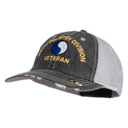 U.S. Army 29th Infantry Division Embroidered Low Profile Special Cotton Mesh Cap - Black OSFM