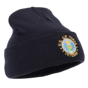 US Air Force Veteran Circle Embroidered Long Beanie