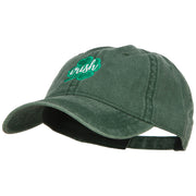 Clover Irish Embroidered Washed Buckled Cap