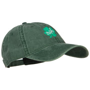 Clover Irish Embroidered Washed Buckled Cap