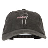 Vermont with Map Outline Embroidered Washed Cotton Twill Cap