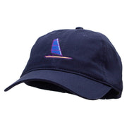 Windsurfing Boat Embroidered Garment Washed Cotton Twill Cap - Navy OSFM