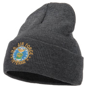 US Air Force Veteran Circle Embroidered Long Beanie