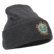 US Air Force Veteran Circle Embroidered Long Beanie