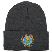 US Air Force Veteran Circle Embroidered Long Beanie