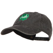 Clover Irish Embroidered Washed Buckled Cap