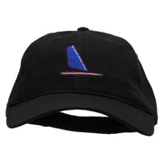 Windsurfing Boat Embroidered Garment Washed Cotton Twill Cap - Black OSFM