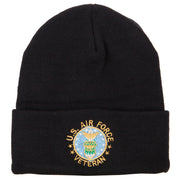 US Air Force Veteran Circle Embroidered Long Beanie