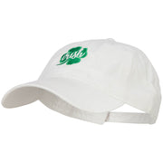 Clover Irish Embroidered Washed Buckled Cap