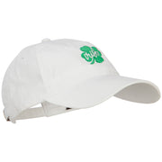 Clover Irish Embroidered Washed Buckled Cap