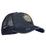 US Air Force Veteran Circle Embroidered Low Profile Cotton Mesh Cap