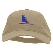 Windsurfing Boat Embroidered Garment Washed Cotton Twill Cap - Khaki OSFM