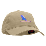 Windsurfing Boat Embroidered Garment Washed Cotton Twill Cap - Khaki OSFM