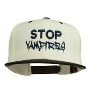 Halloween Stop Vampires Embroidered Snapback Cap