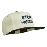 Halloween Stop Vampires Embroidered Snapback Cap