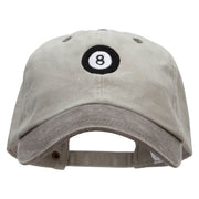 8 Ball Pool Embroidered Pigment Dyed Wash Cap - Beige-Brown OSFM