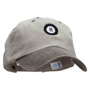 8 Ball Pool Embroidered Pigment Dyed Wash Cap - Beige-Brown OSFM