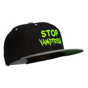 Halloween Stop Vampires Embroidered Snapback Cap