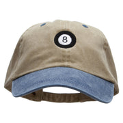 8 Ball Pool Embroidered Pigment Dyed Wash Cap - Khaki-Navy OSFM