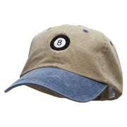 8 Ball Pool Embroidered Pigment Dyed Wash Cap - Khaki-Navy OSFM