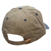 8 Ball Pool Embroidered Pigment Dyed Wash Cap - Khaki-Navy OSFM