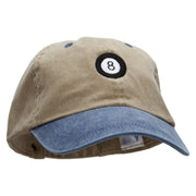 8 Ball Pool Embroidered Pigment Dyed Wash Cap - Khaki-Navy OSFM