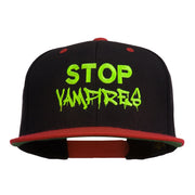 Halloween Stop Vampires Embroidered Snapback Cap