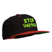 Halloween Stop Vampires Embroidered Snapback Cap