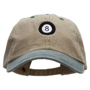 8 Ball Pool Embroidered Pigment Dyed Wash Cap - Khaki-Green OSFM