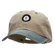 8 Ball Pool Embroidered Pigment Dyed Wash Cap - Khaki-Green OSFM