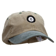 8 Ball Pool Embroidered Pigment Dyed Wash Cap - Khaki-Green OSFM