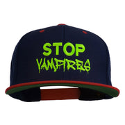 Halloween Stop Vampires Embroidered Snapback Cap