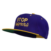 Halloween Stop Vampires Embroidered Snapback Cap