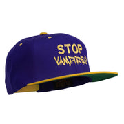 Halloween Stop Vampires Embroidered Snapback Cap