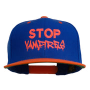 Halloween Stop Vampires Embroidered Snapback Cap