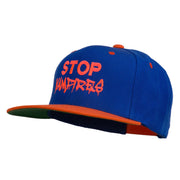 Halloween Stop Vampires Embroidered Snapback Cap