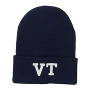 VT Vermont State Embroidered Long Beanie